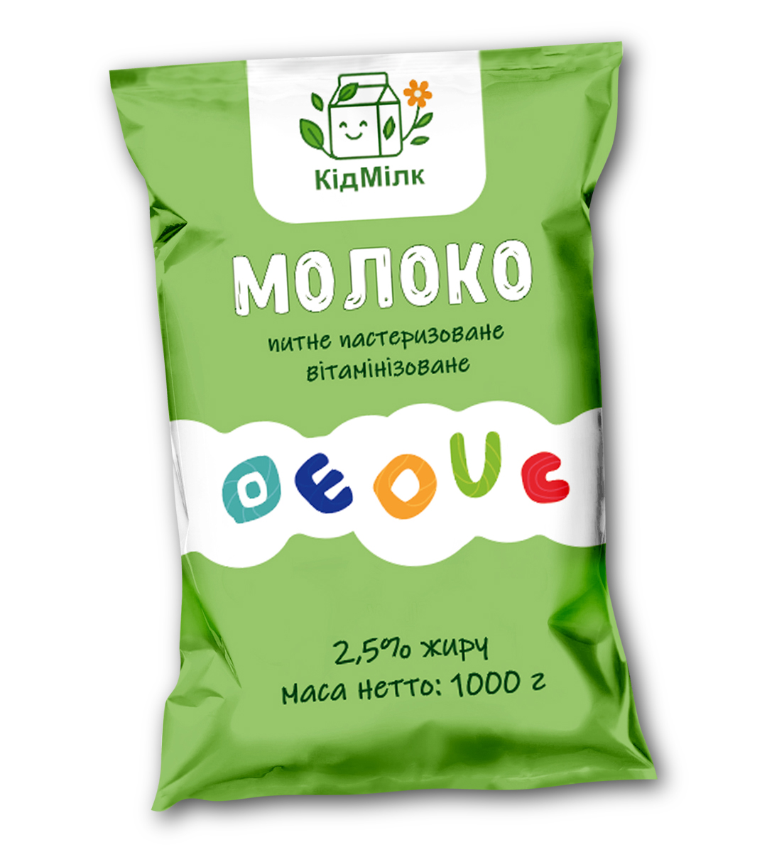 Молоко питне КідМілк 2,5% пастеризоване, вітамінізоване, для дітей, 1000г